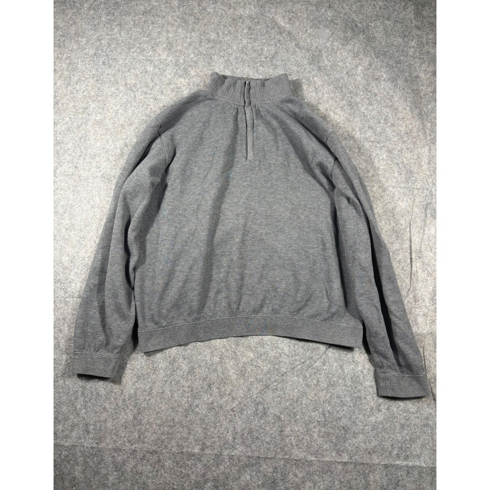 Cutter & Buck Mens Gray 1/4 Zip Sweatshirt Pullover Size L G Cotton Blend Casual